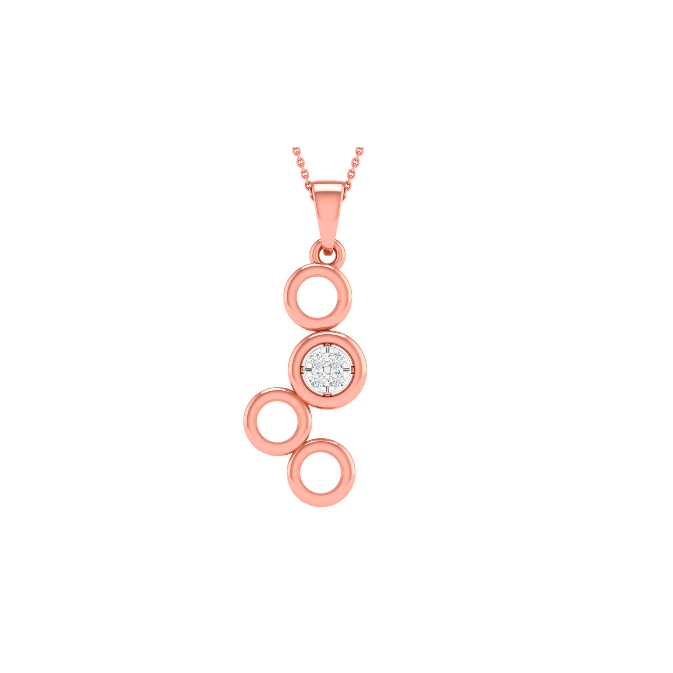 18KT ROSE GOLD NORA REAL DIAMOND PENDANT