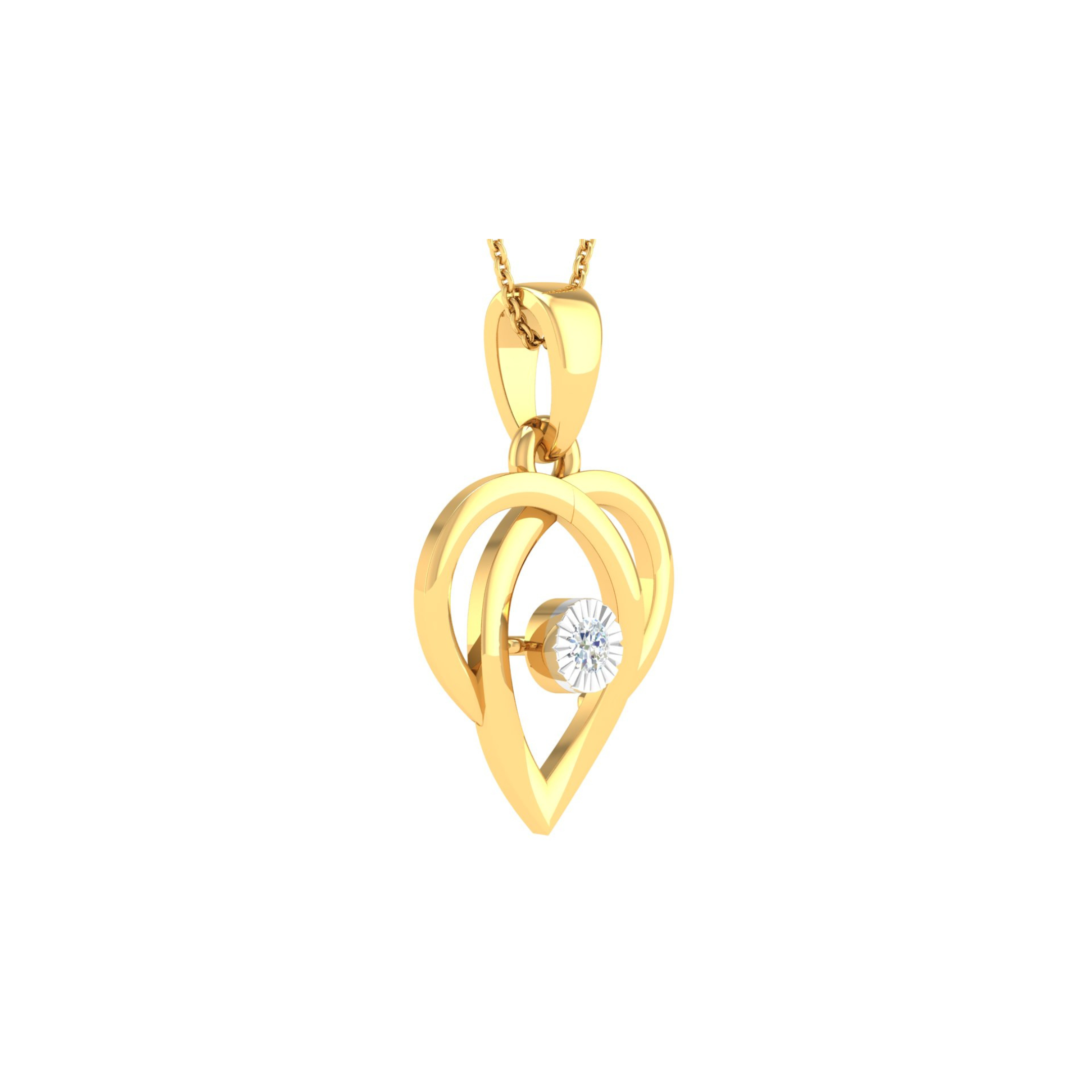 18KT YELLOW GOLD NERIAH REAL DIAMOND PENDANT