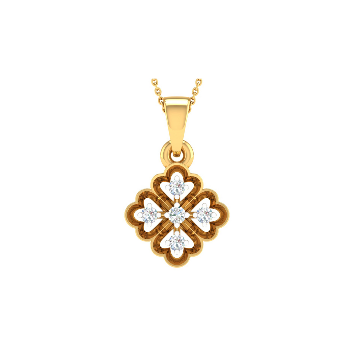 18KT YELLOW GOLD NAOMI REAL DIAMOND PENDANT