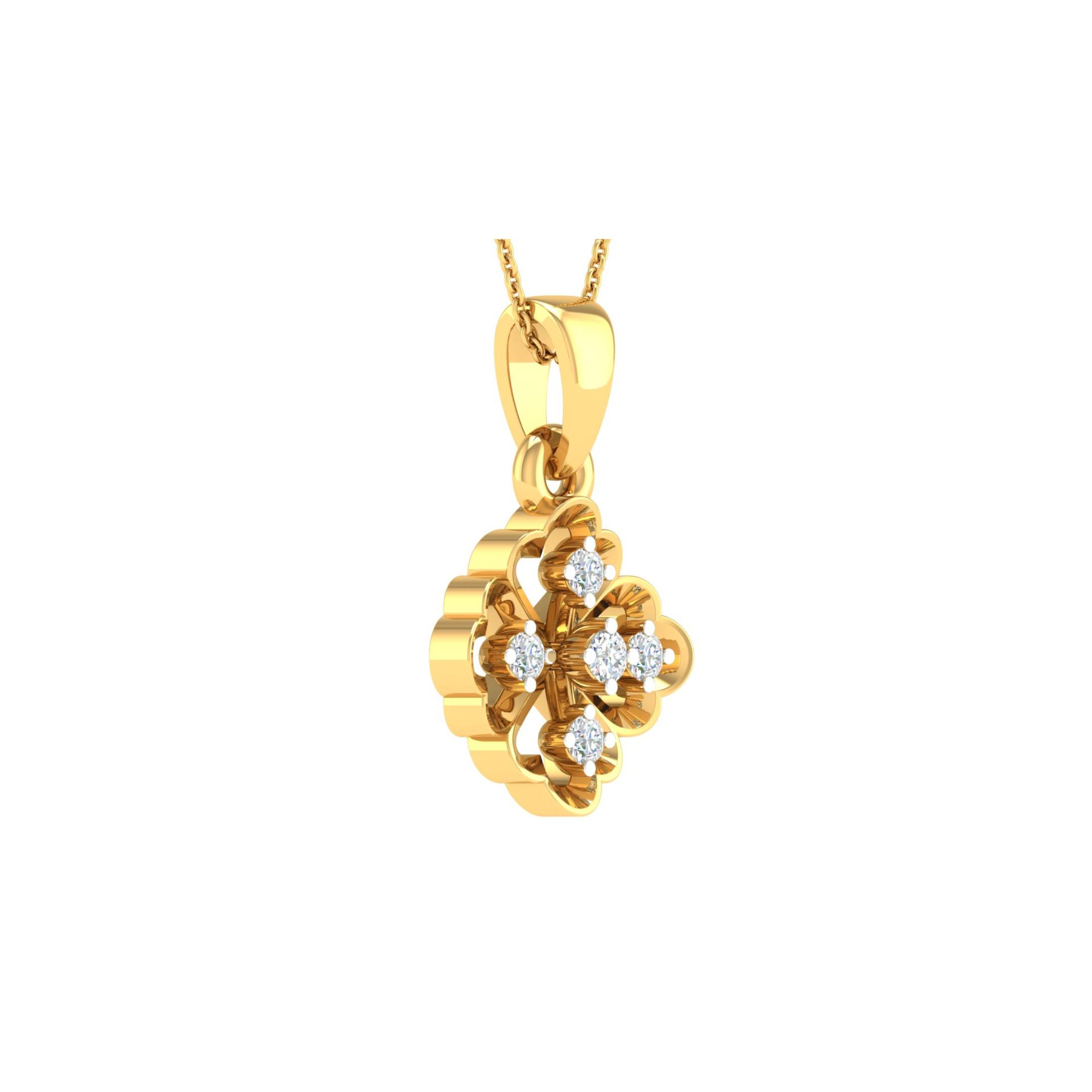 18KT YELLOW GOLD NAOMI REAL DIAMOND PENDANT