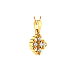 18KT YELLOW GOLD NAOMI REAL DIAMOND PENDANT