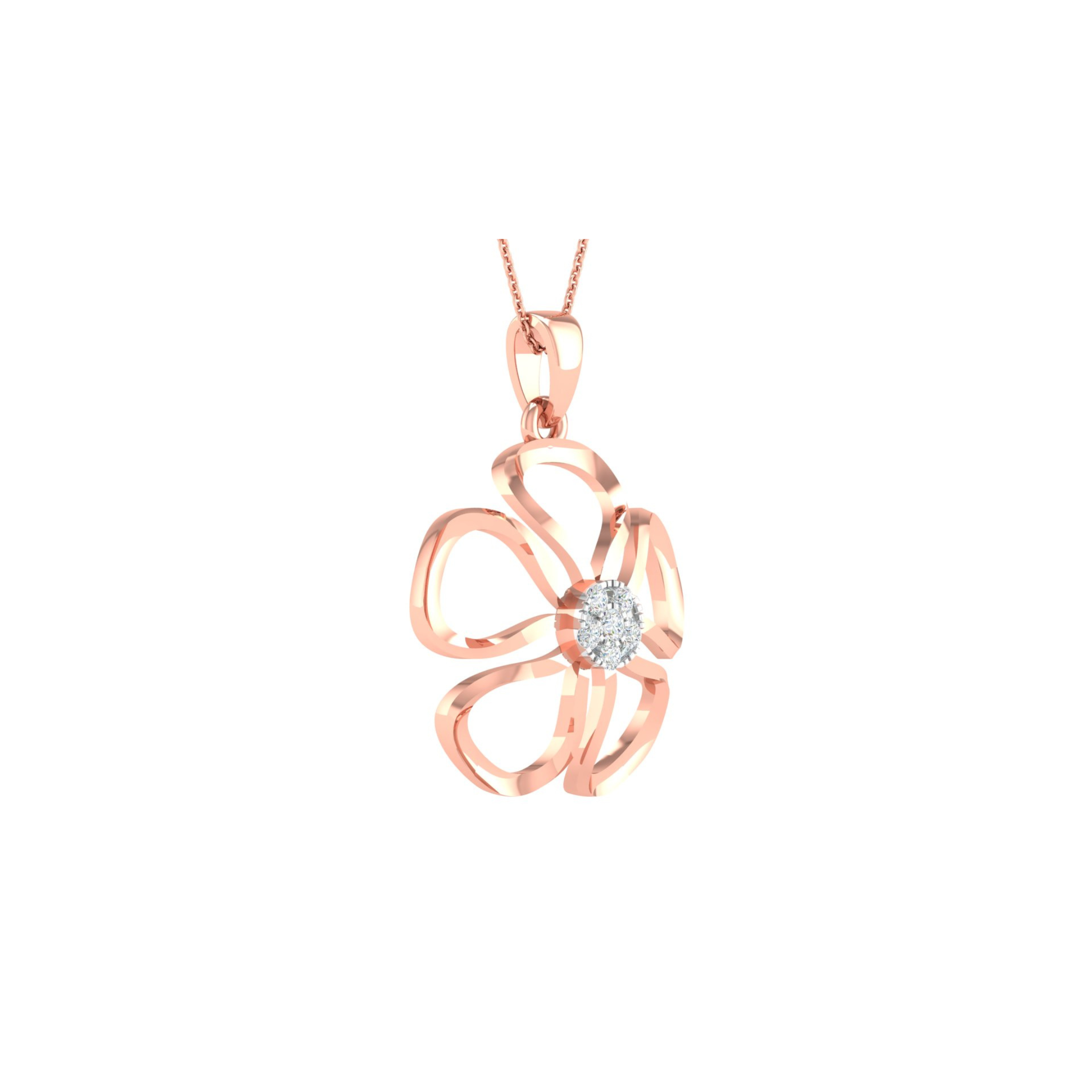 18KT ROSE GOLD MURRAYA REAL DIAMOND PENDANT