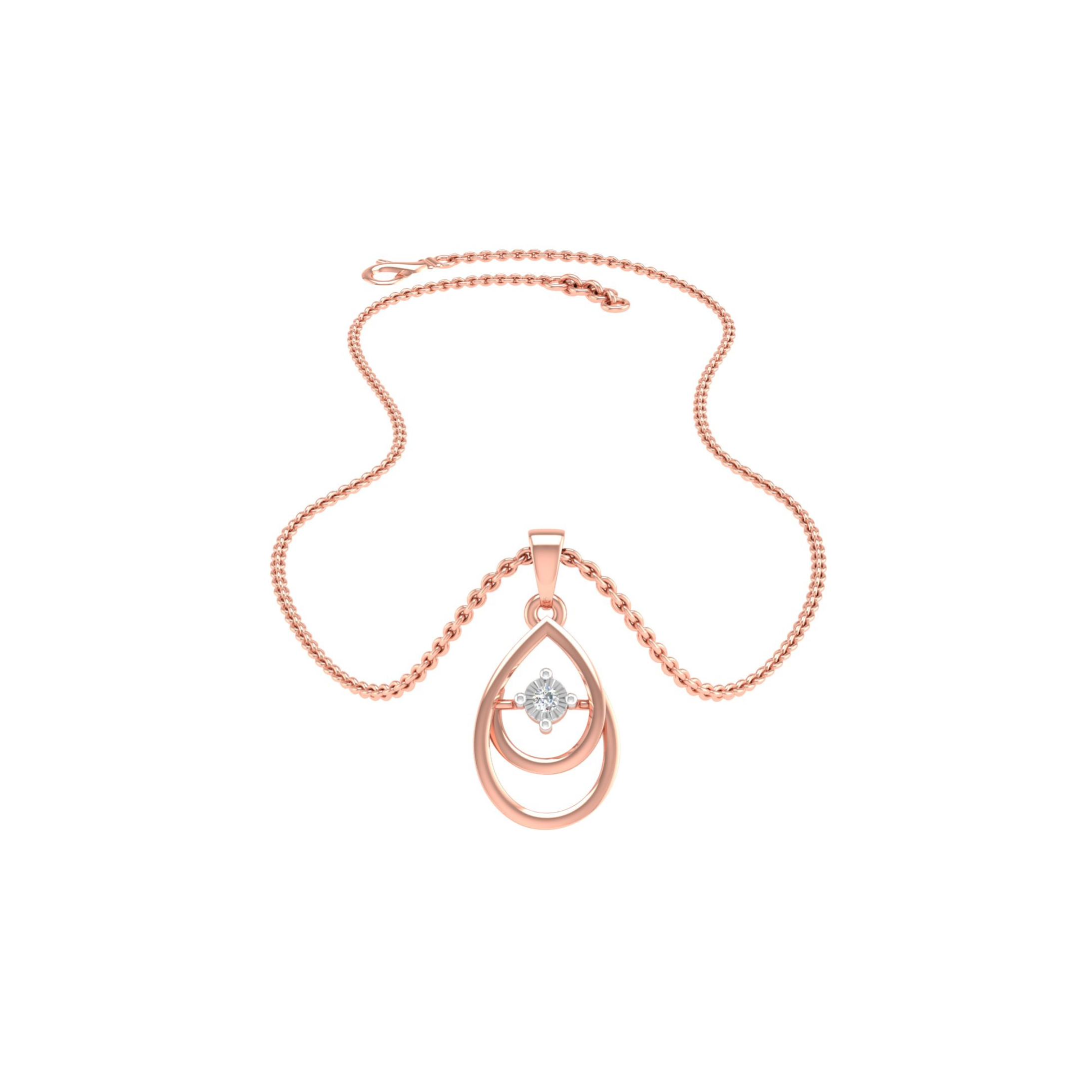 18KT ROSE GOLD NATALIA REAL DIAMOND PENDANT