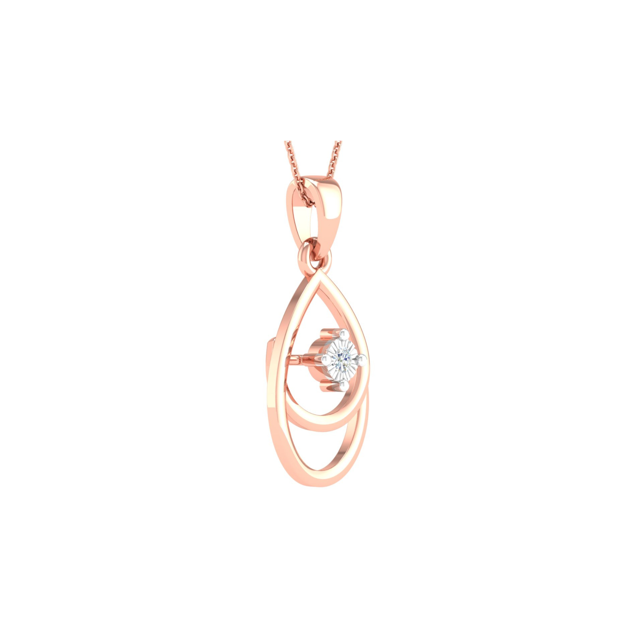 18KT ROSE GOLD NATALIA REAL DIAMOND PENDANT