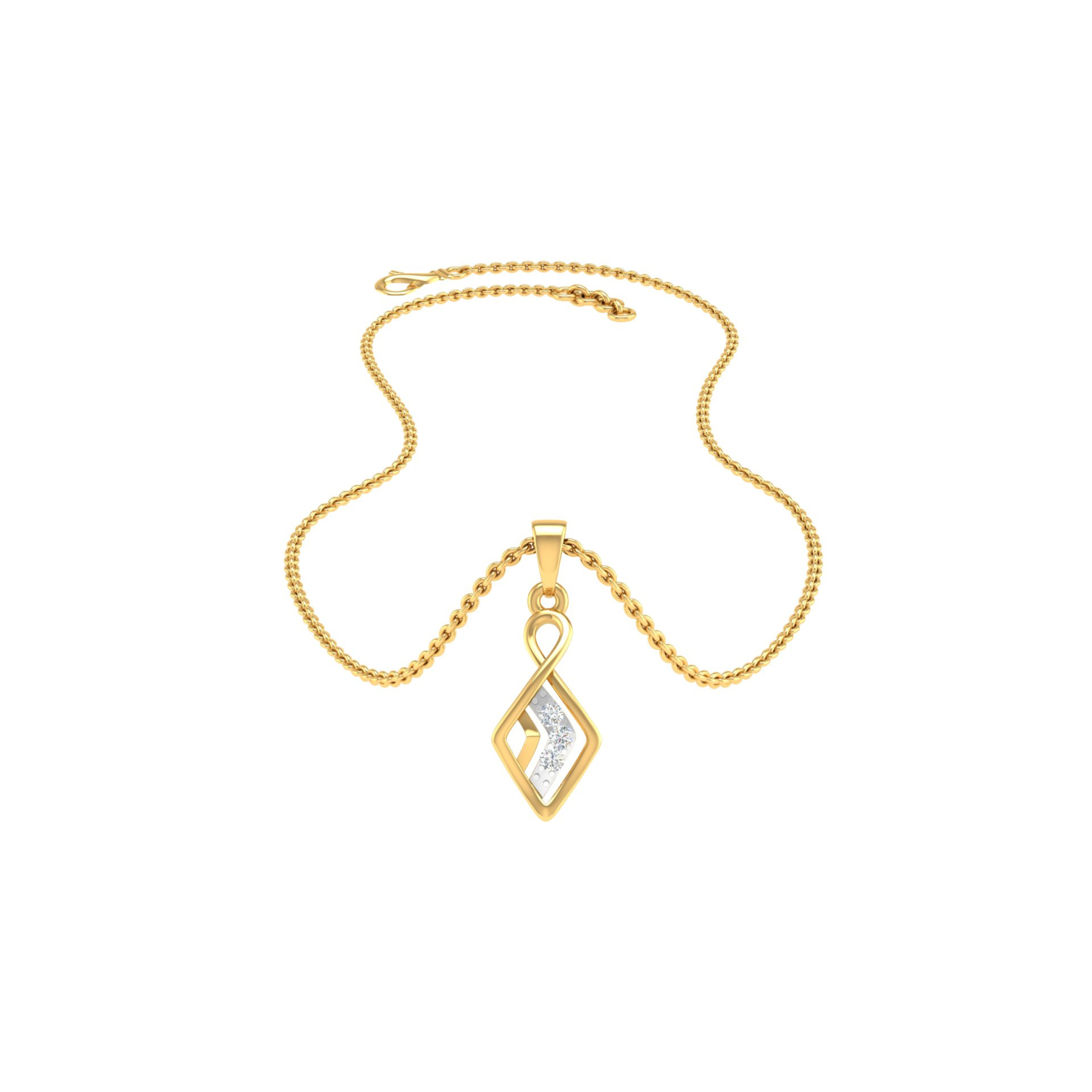 18KT YELLOW GOLD ETHAN REAL DIAMOND PENDANT