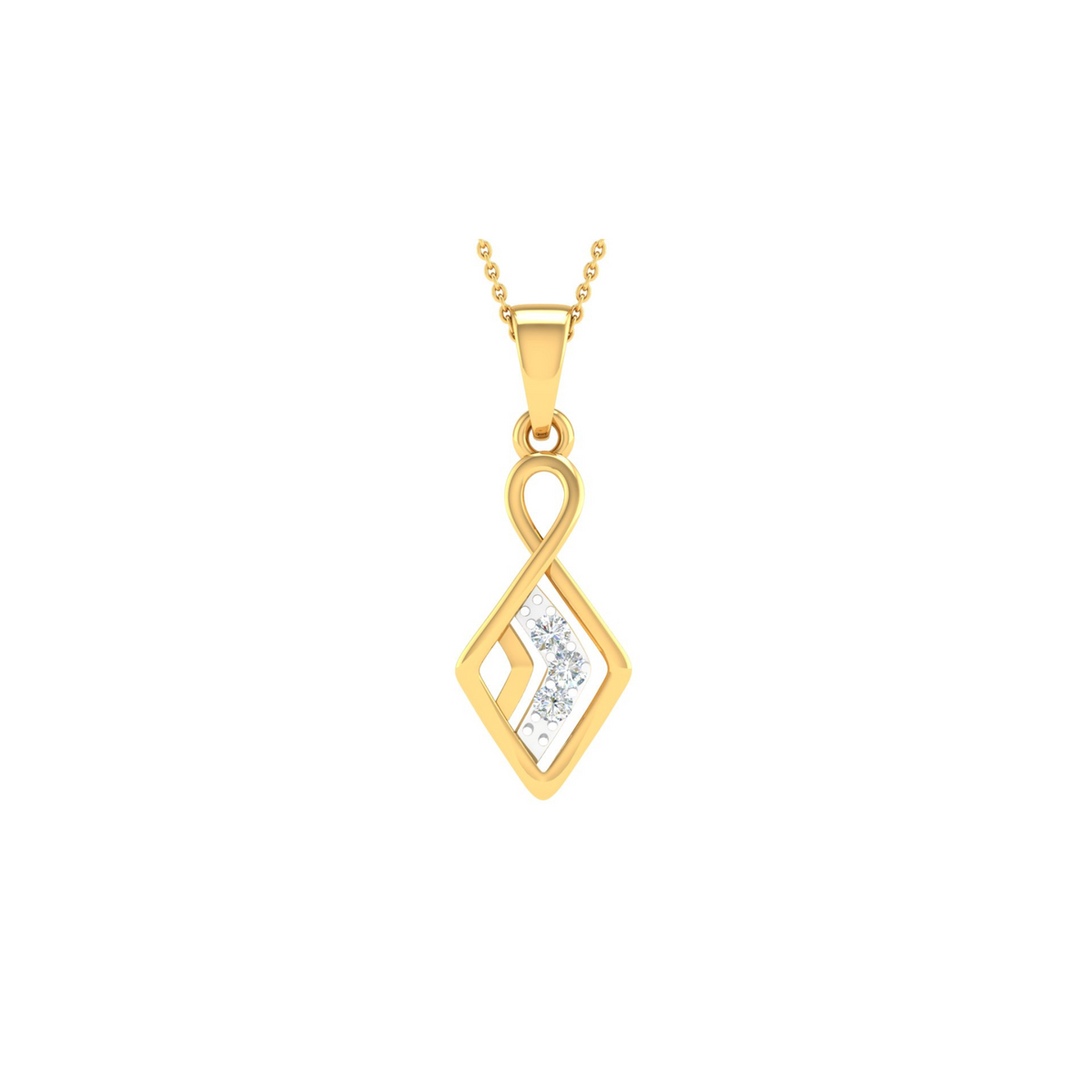 18KT YELLOW GOLD ETHAN REAL DIAMOND PENDANT