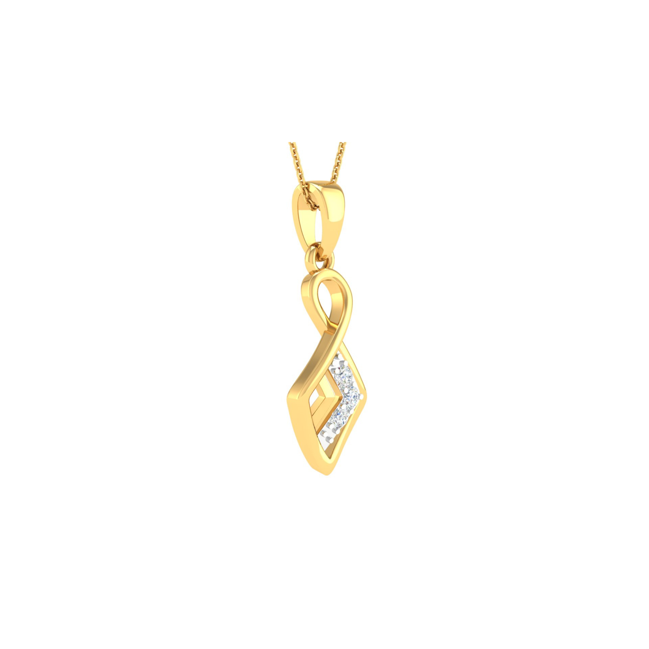 18KT YELLOW GOLD ETHAN REAL DIAMOND PENDANT