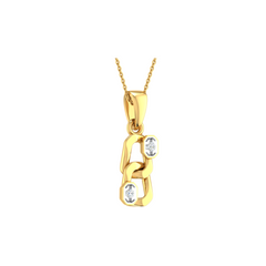 18KT YELLOW GOLD RYANN REAL DIAMOND PENDANT