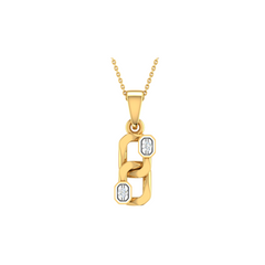 18KT YELLOW GOLD RYANN REAL DIAMOND PENDANT