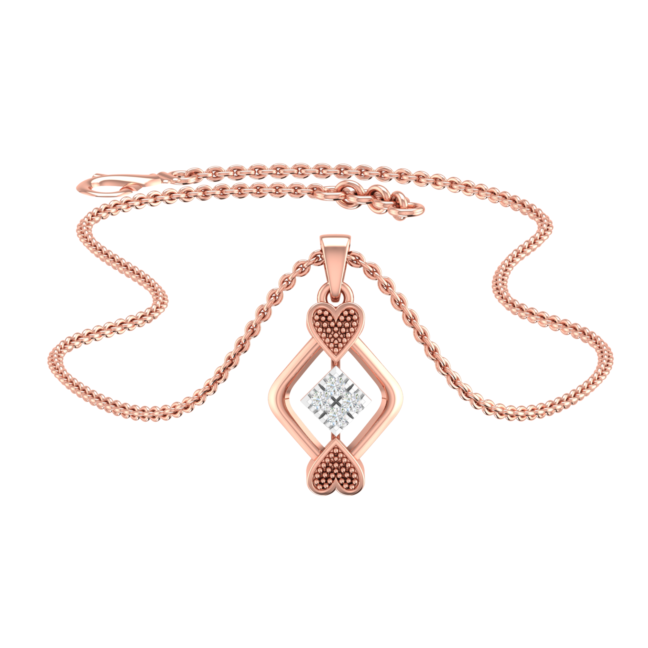 18KT ROSE GOLD KIANA REAL DIAMOND PENDANT