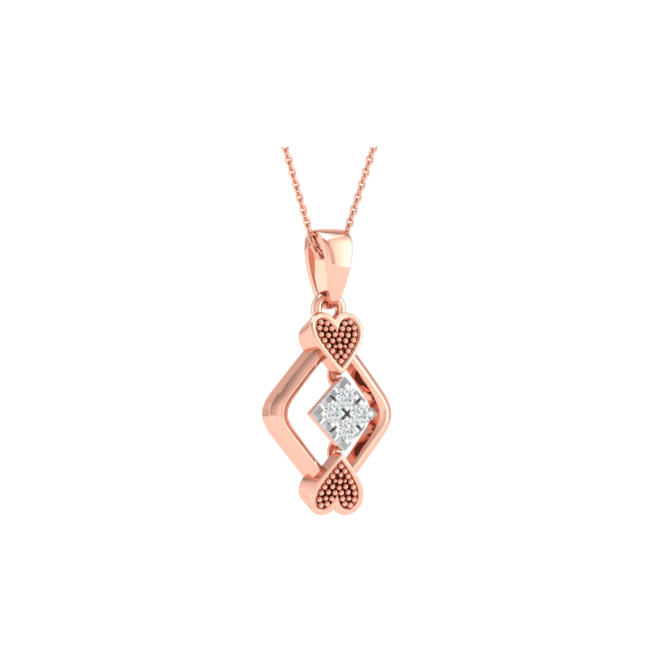 18KT ROSE GOLD KIANA REAL DIAMOND PENDANT