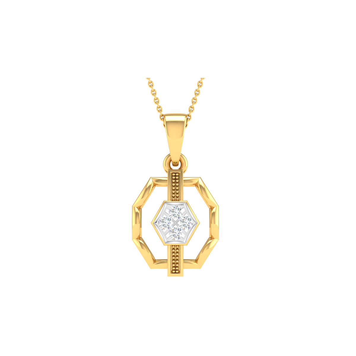 18KT YELLOW GOLD NAYA REAL DIAMOND PENDANT