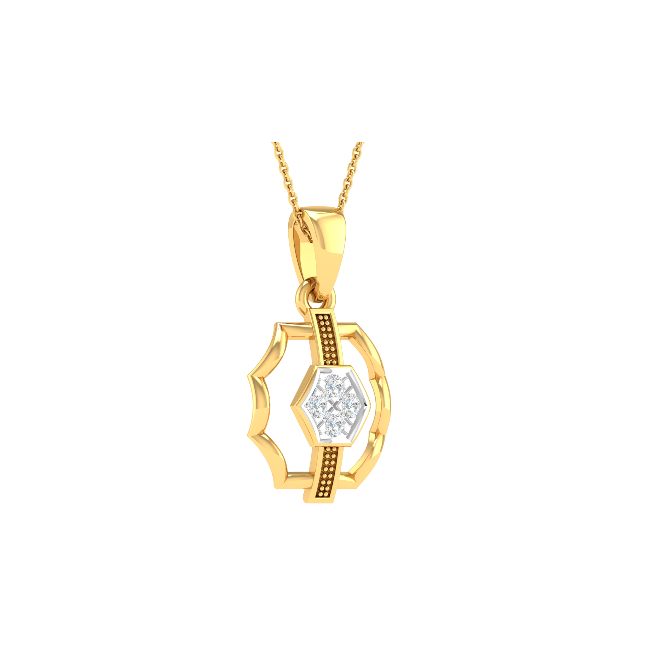 18KT YELLOW GOLD NAYA REAL DIAMOND PENDANT