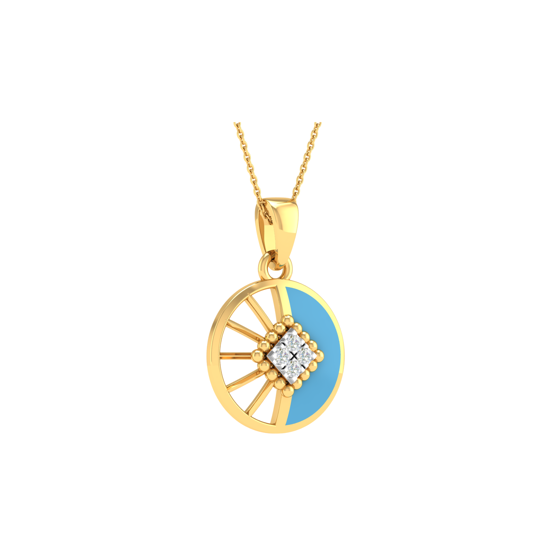 18KT YELLOW GOLD TANNI REAL DIAMOND PENDANT