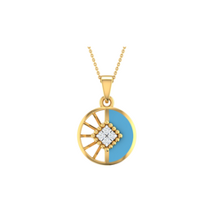 18KT YELLOW GOLD TANNI REAL DIAMOND PENDANT