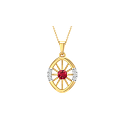 18KT YELLOW GOLD SHARON REAL DIAMOND PENDANT