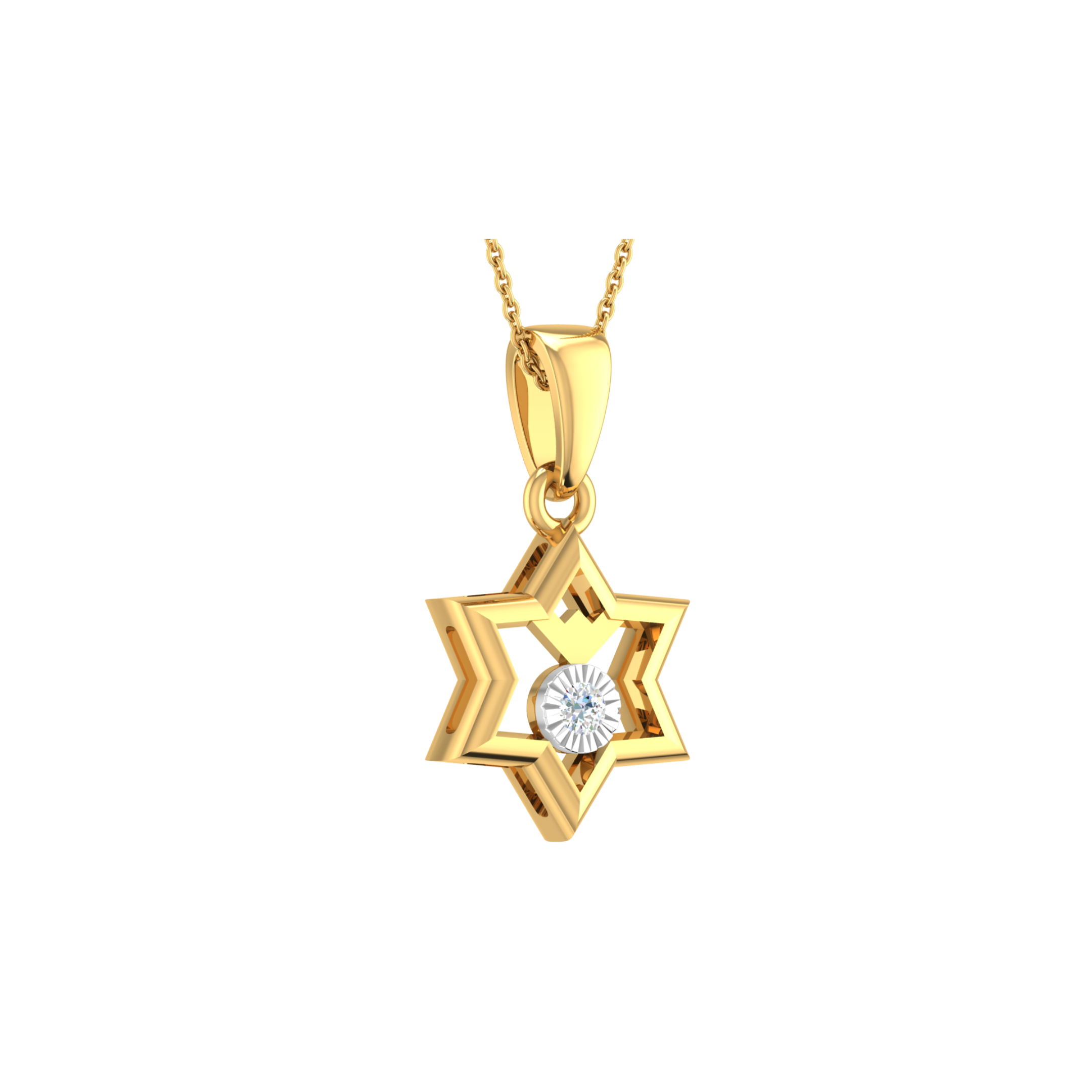 18KT YELLOW GOLD  DARCY REAL DIAMOND PENDANT