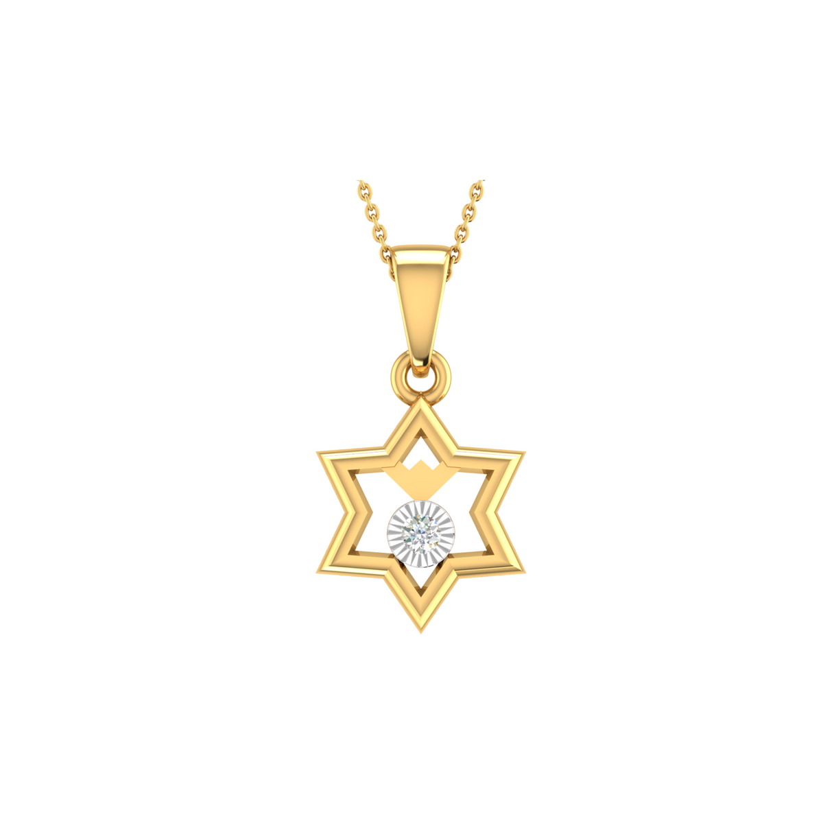 18KT YELLOW GOLD  DARCY REAL DIAMOND PENDANT