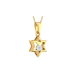 18KT YELLOW GOLD  DARCY REAL DIAMOND PENDANT