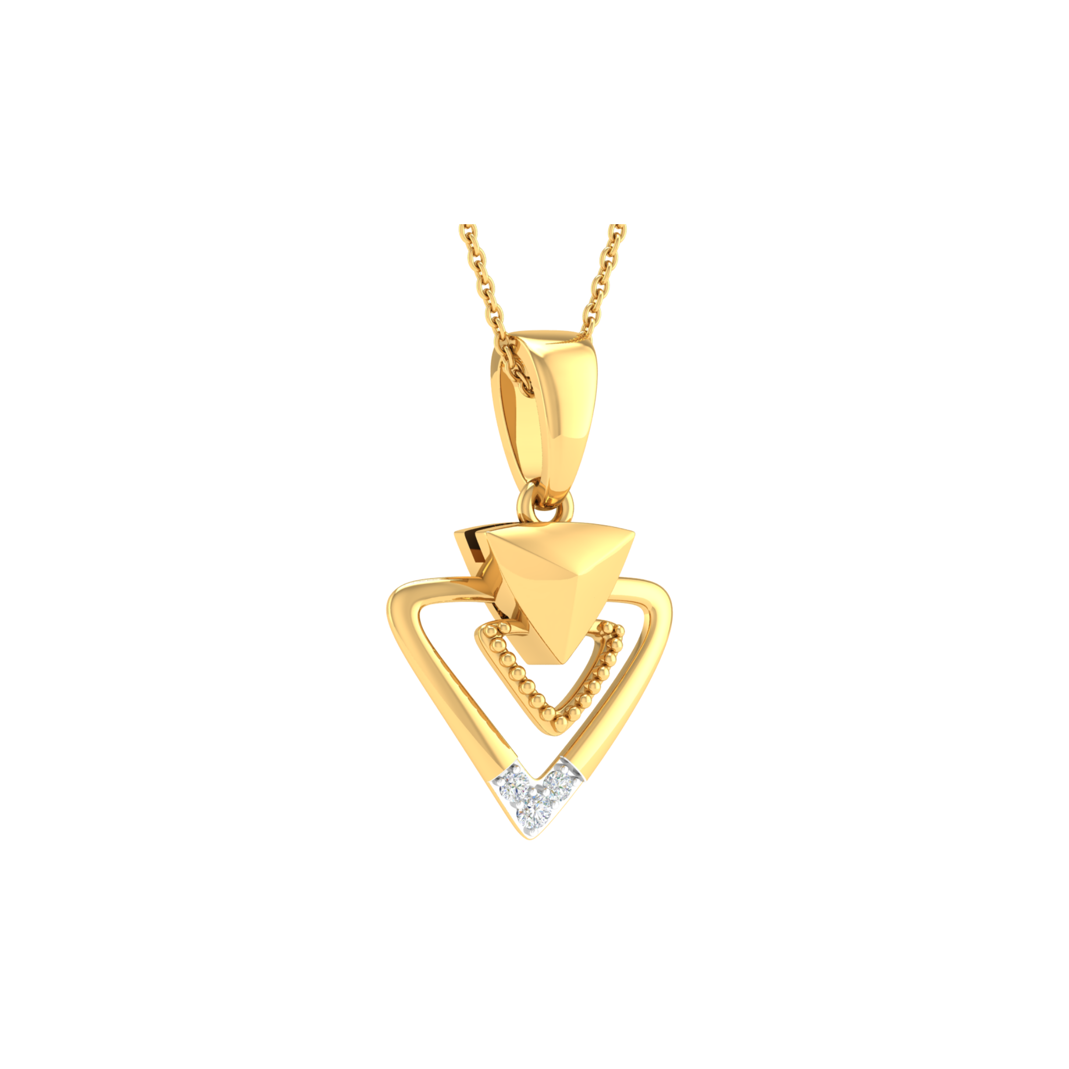 18KT YELLOW GOLD MICHAELA REAL DIAMOND PENDANT