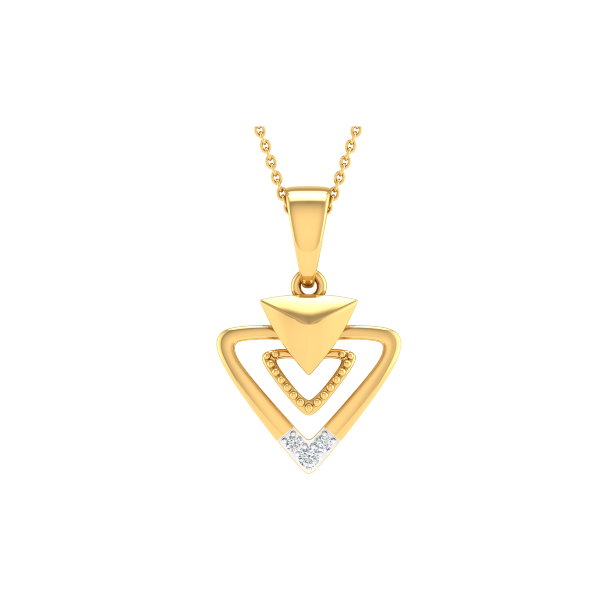 18KT YELLOW GOLD MICHAELA REAL DIAMOND PENDANT