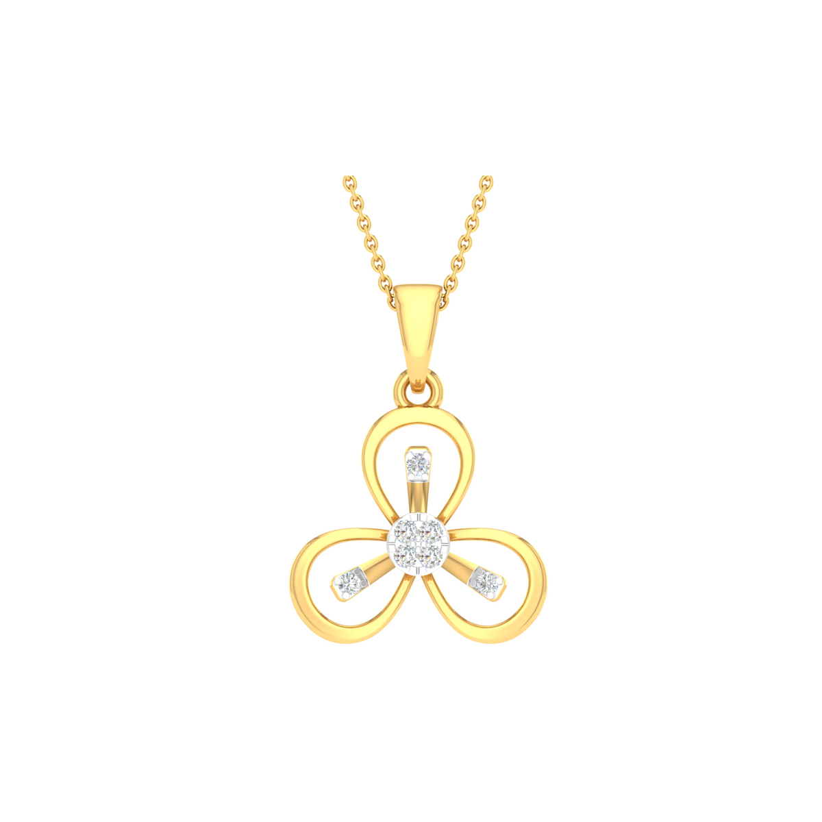 18KT YELLOW GOLD TANNI REAL DIAMOND PENDANT