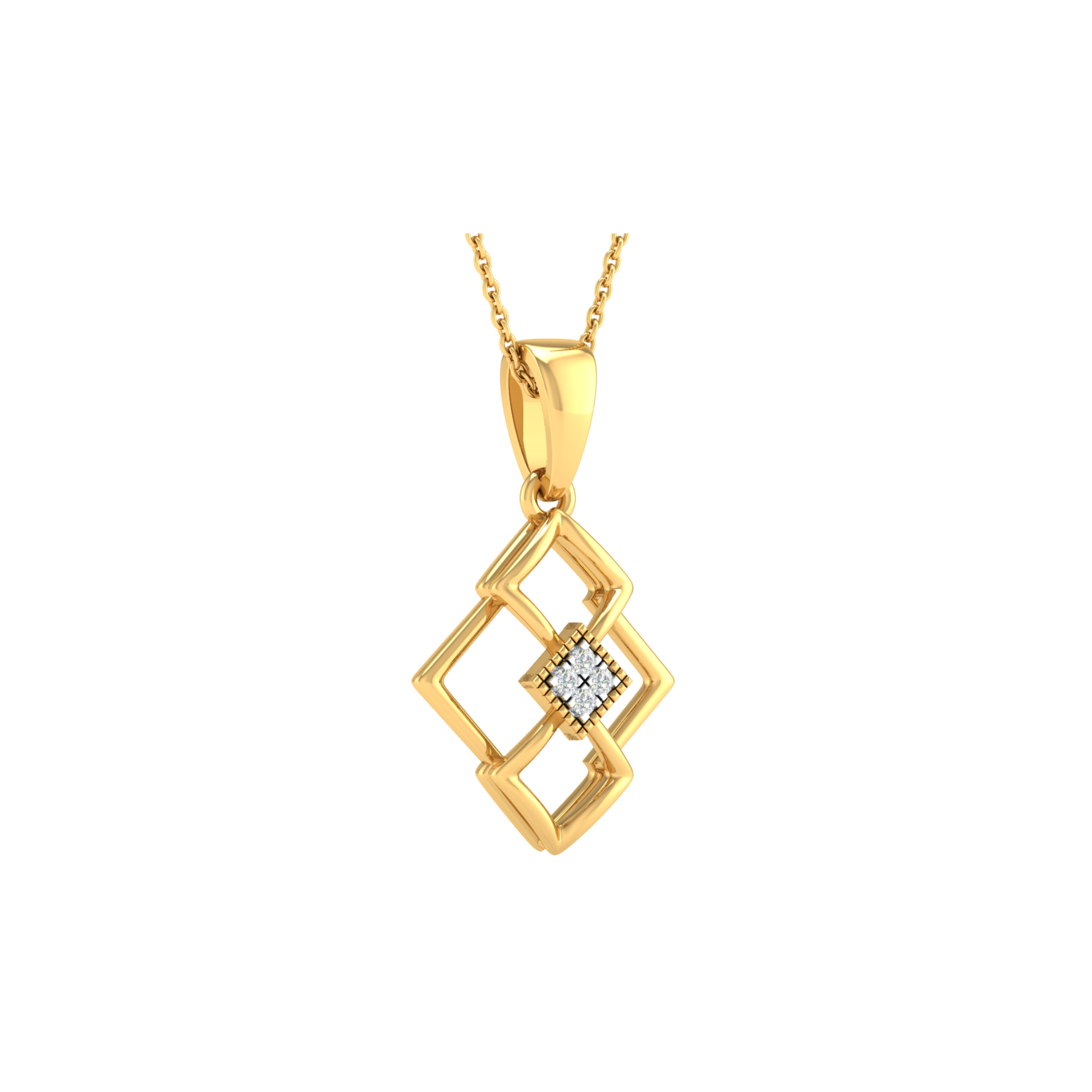 18KT YELLOW GOLD OAKLEY REAL DIAMOND PENDANT