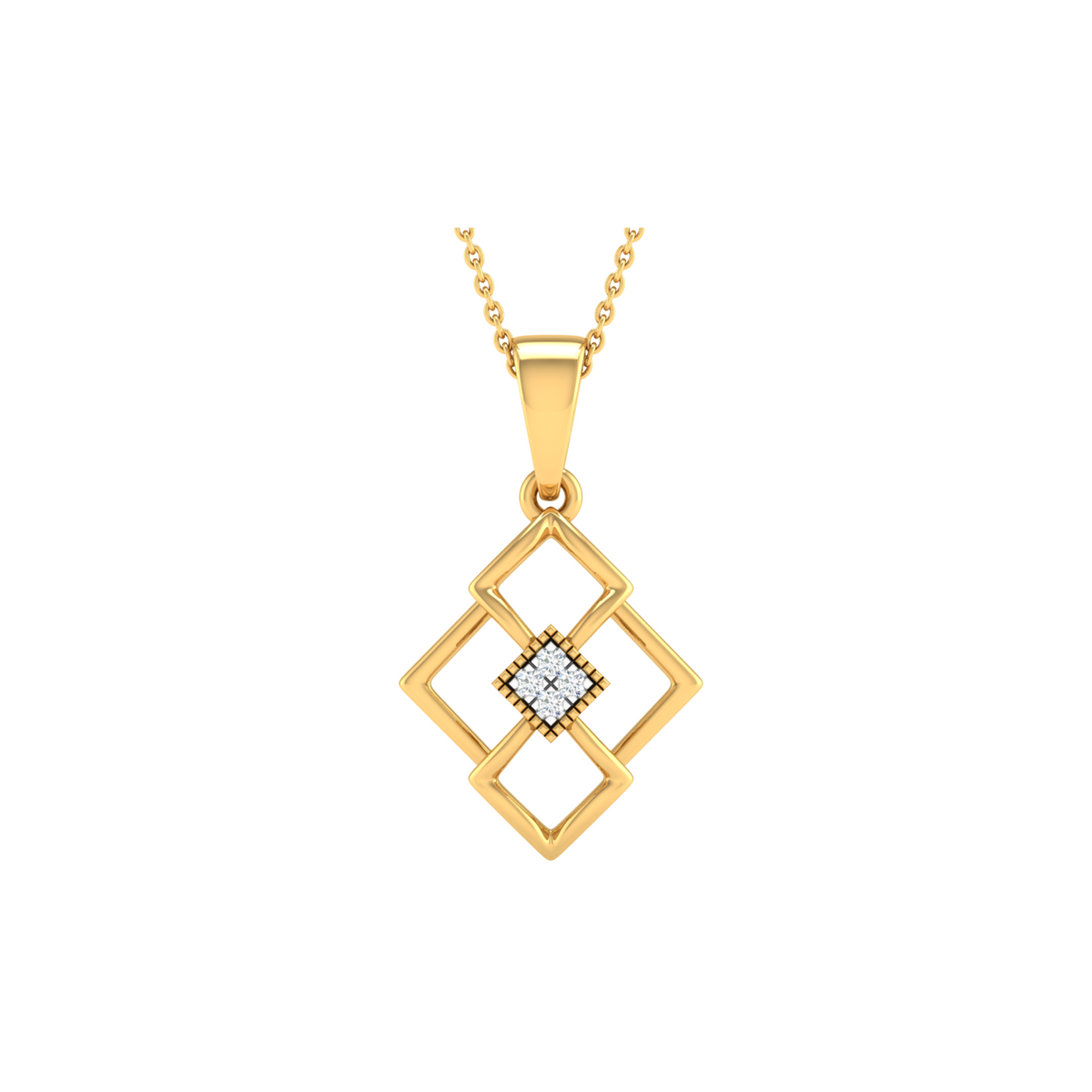 18KT YELLOW GOLD OAKLEY REAL DIAMOND PENDANT