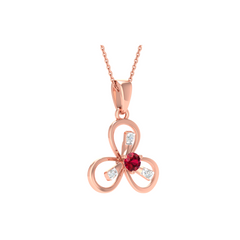 18KT ROSE GOLD PANSY REAL DIAMOND PENDANT