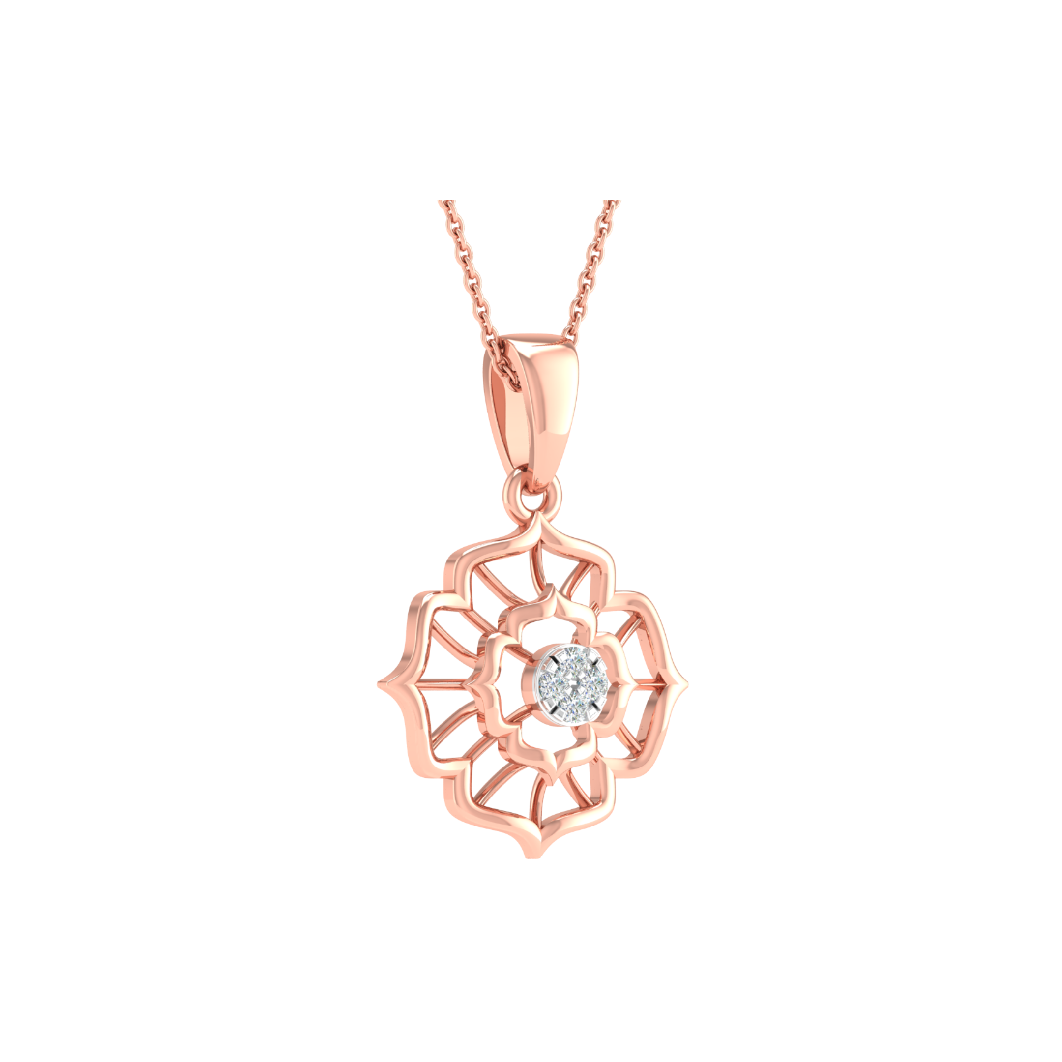 18KT ROSE GOLD BAILEY REAL DIAMOND PENDANT