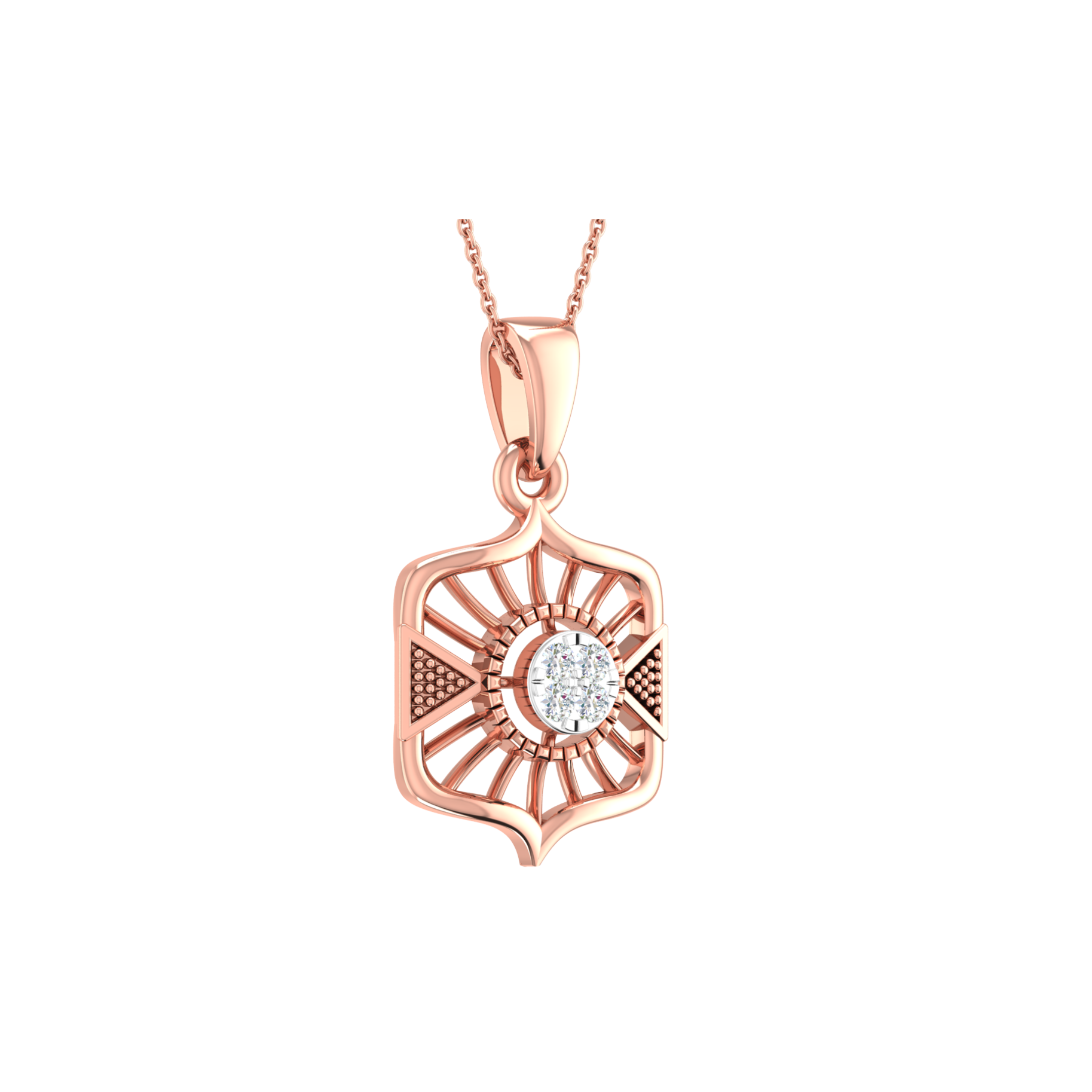 18KT ROSE GOLD BETH REAL DIAMOND PENDANT