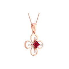 18KT ROSE GOLD FLORENCE REAL DIAMOND PENDANT