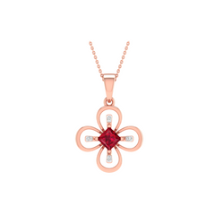 18KT ROSE GOLD FLORENCE REAL DIAMOND PENDANT