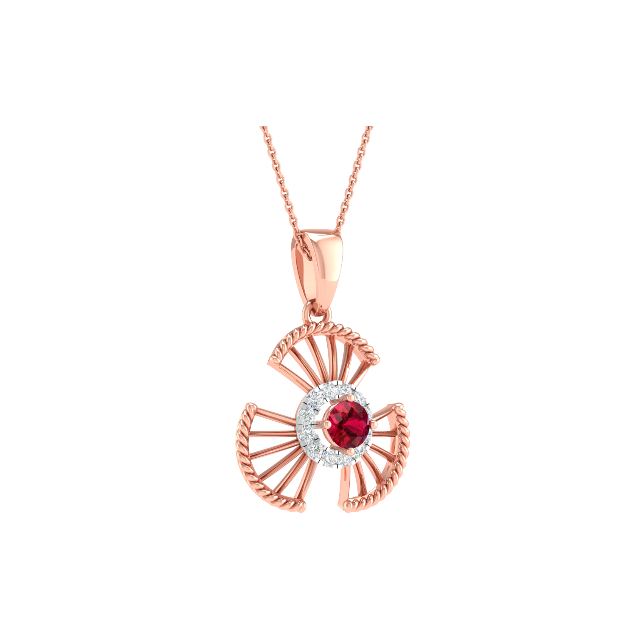 18KT ROSE GOLD JULIA REAL DIAMOND PENDANT