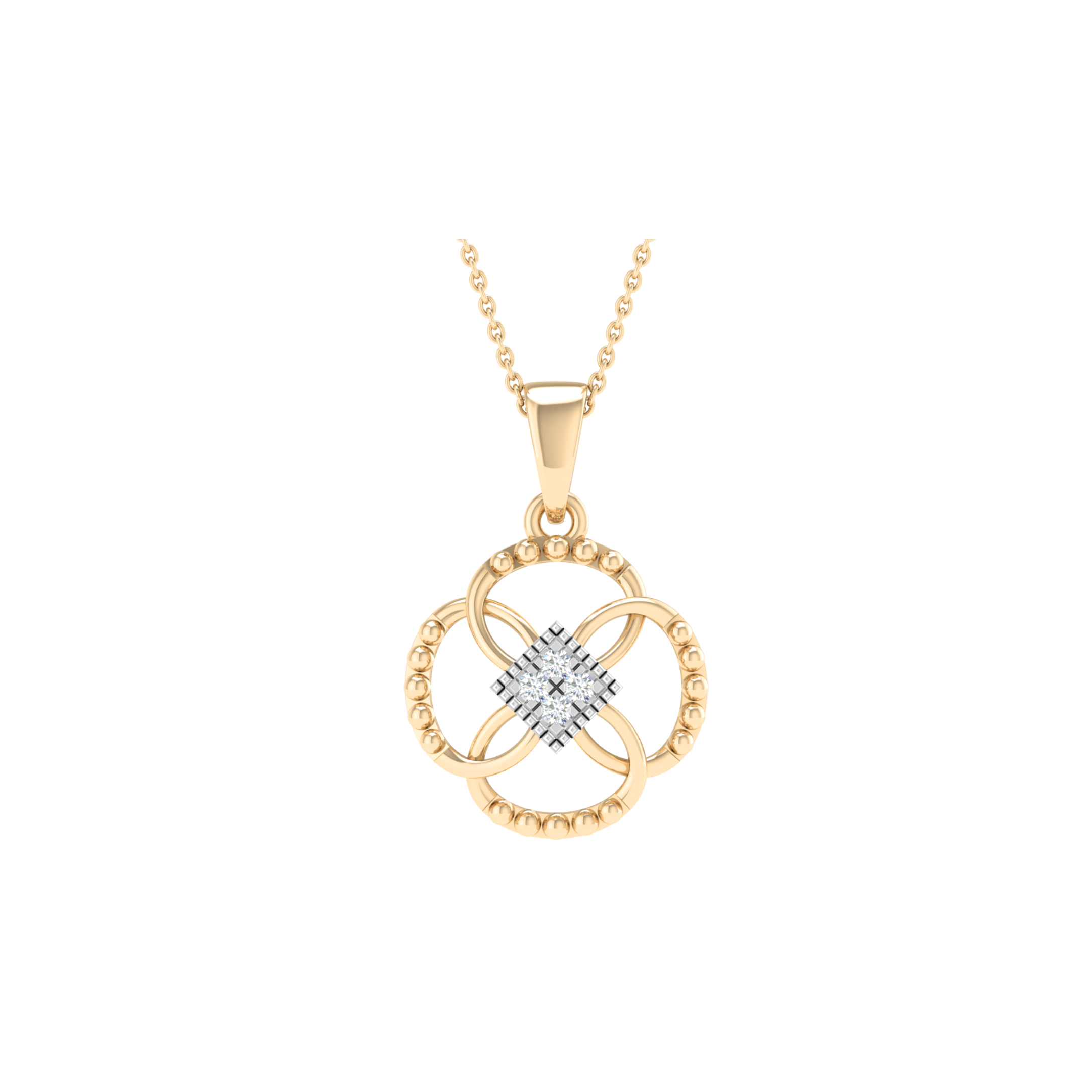 18KT ROSE GOLD LESLIE REAL DIAMOND PENDANT