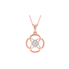 18KT ROSE GOLD LESLIE REAL DIAMOND PENDANT