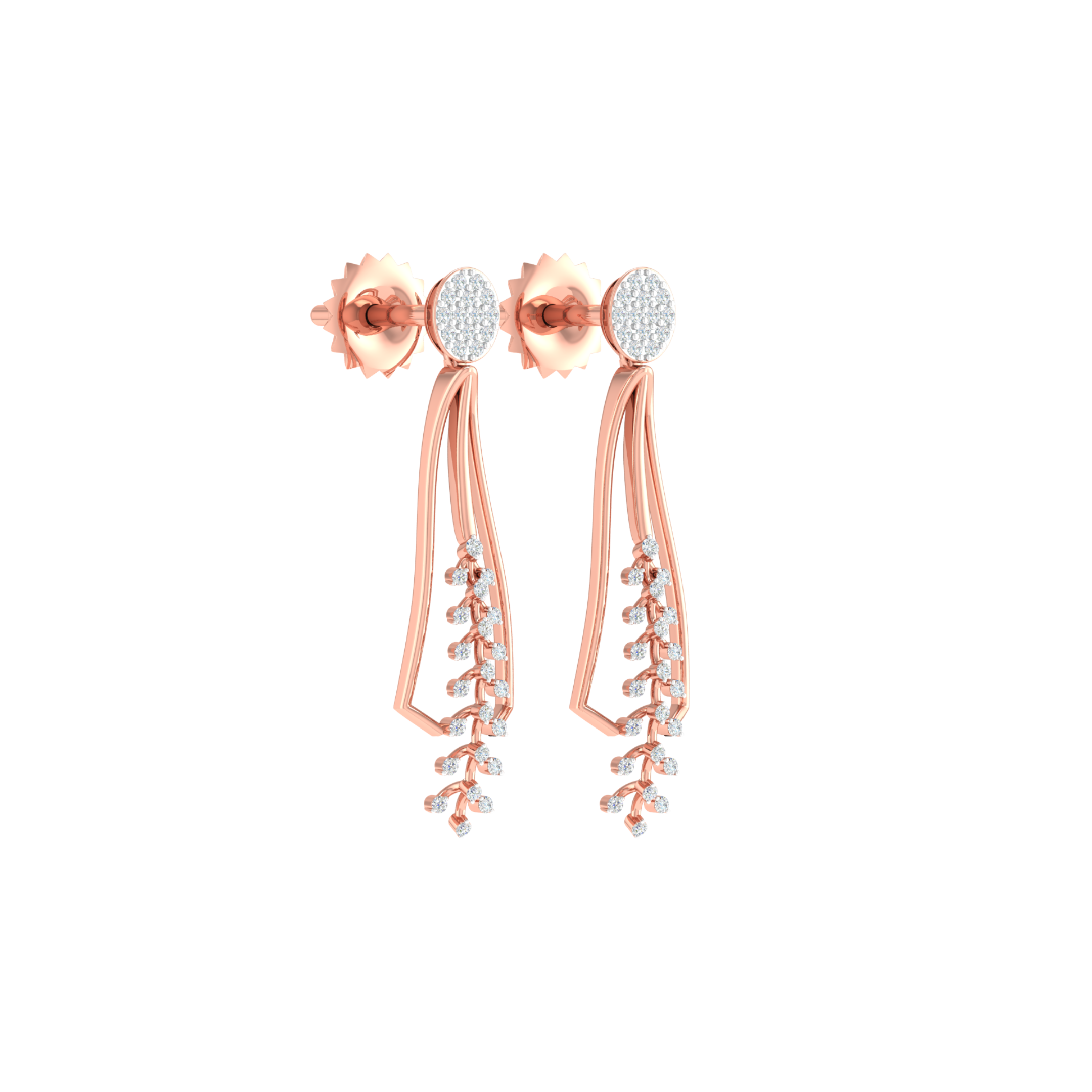 18KT ROSE GOLD JESSICA REAL DIAMOND EARRINGS