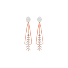 18KT ROSE GOLD JESSICA REAL DIAMOND EARRINGS