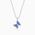 925 Sterling Silver Blue Butterfly Necklaces with Link Chain