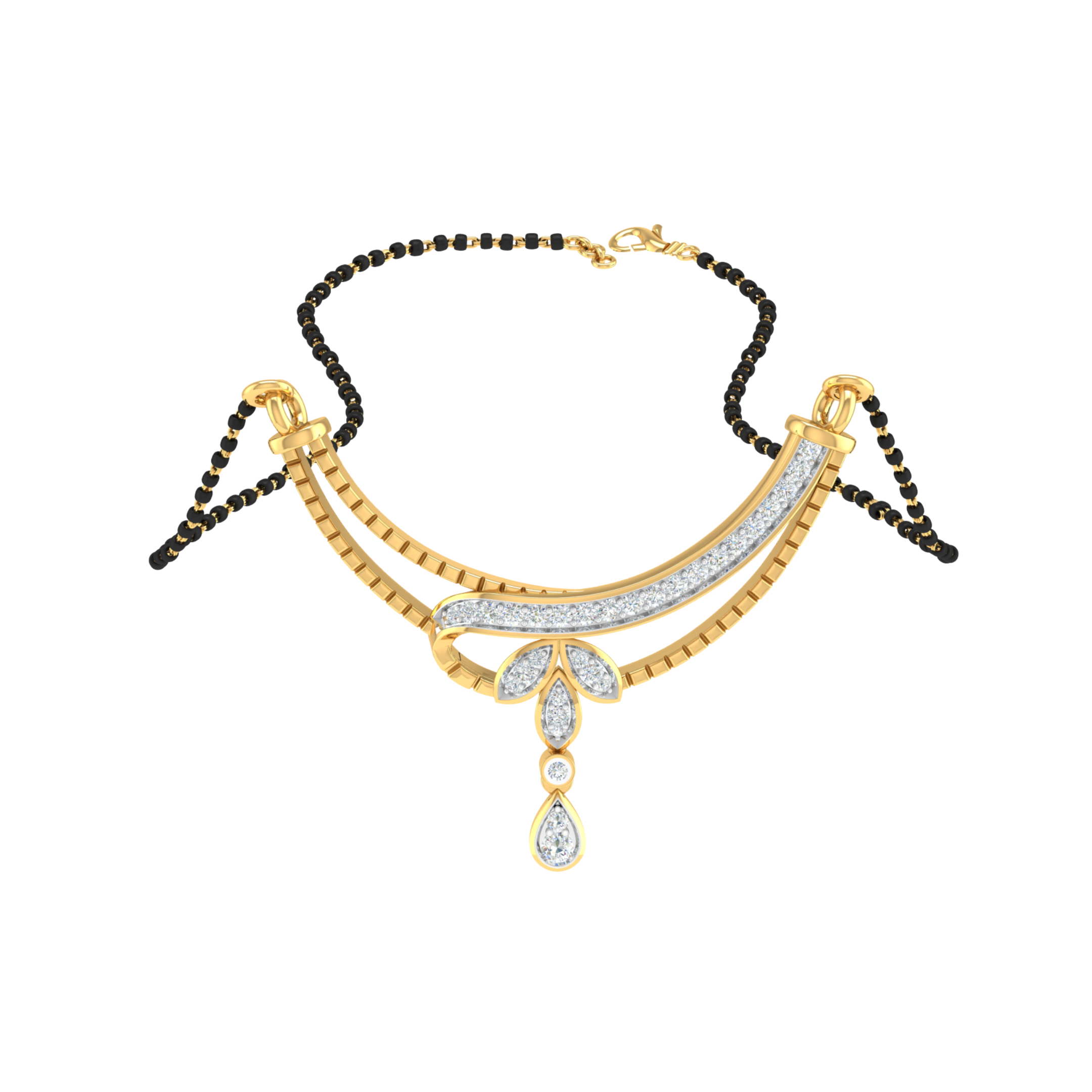 YELLOW GOLD 18KT MADELYN REAL DIAMOND MANGALSUTRA