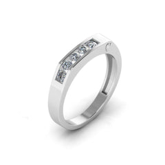 TRISHTY® Pure Platinum Studded Couple Band Ring For Women's & Girl's