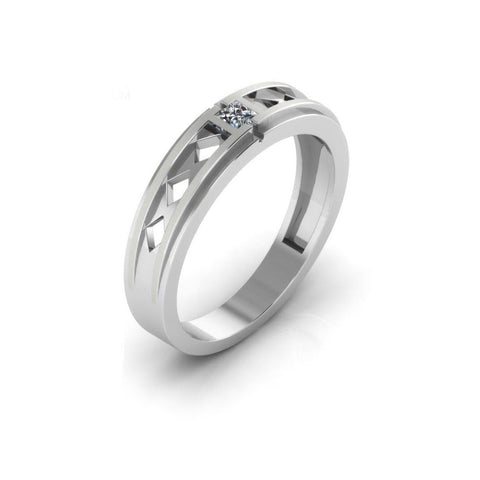TRISHTY® Pure Platinum Studded Couple Band Ring For Men's & Boy's