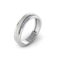 TRISHTY® Pure Platinum Studded Couple Band Ring For Women's & Girl's