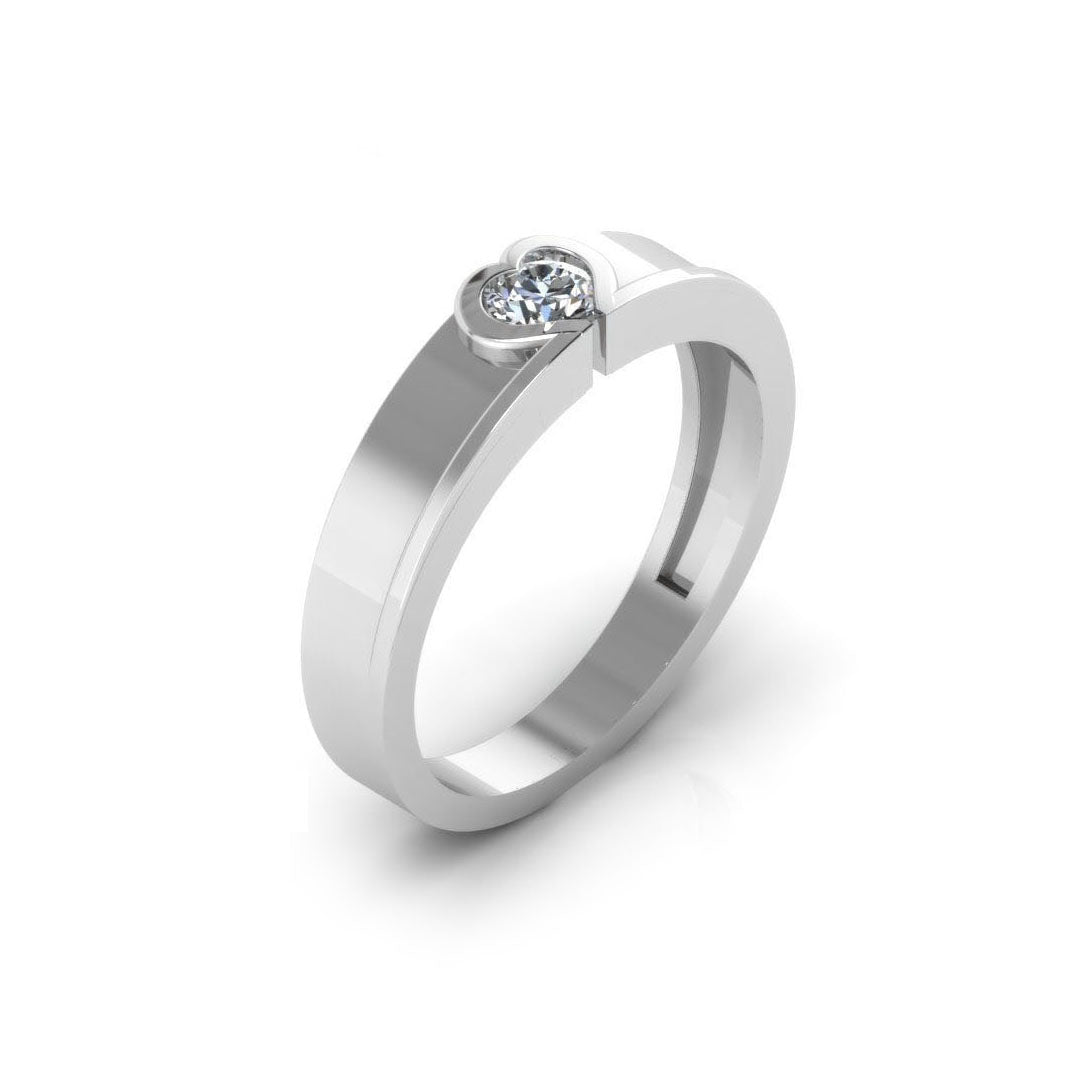 TRISHTY® Pure Platinum Studded Band Ring For Women's & Girl's