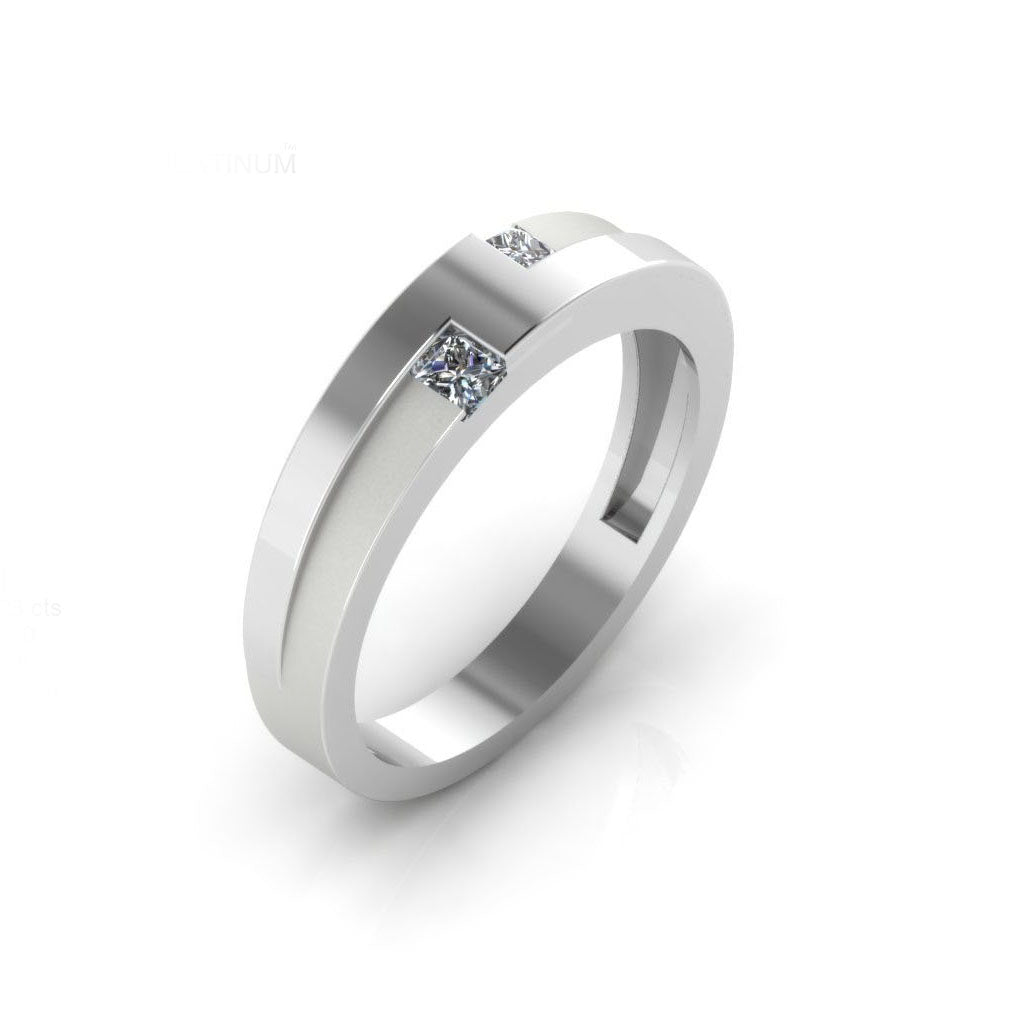 TRISHTY® Pure Platinum Studded Band Ring For Women's & Girl's