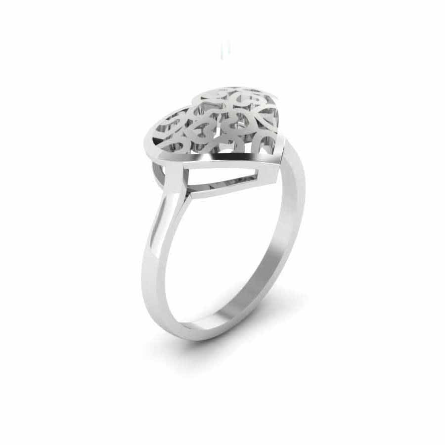 TRISHTY® Pure Platinum Studded Ring For Women's & Girl's