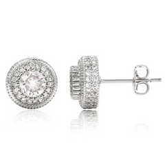 925 Silver Hip Hop Cool Ice Ear Stud