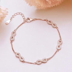 Rose Gold Classy Infinity 925 Sterling Silver Bracelet