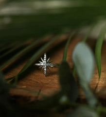 Silver Zircon Rose Star Ring