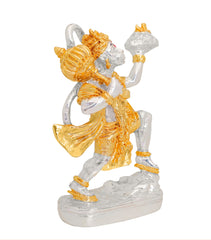 Lord Hanuman ji With Kailash Parvat 999 Gold & Silver Plated Murti